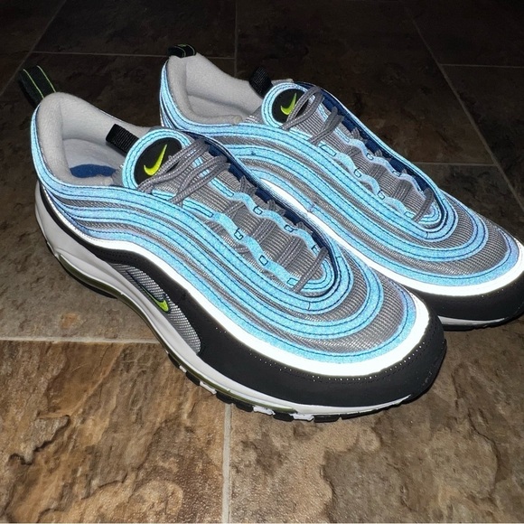 NWOB Nike Shoes Women’s Nike Air Max 97 Og Atlantic Blue/Yellow Dq9131-400 - Picture 2 of 12